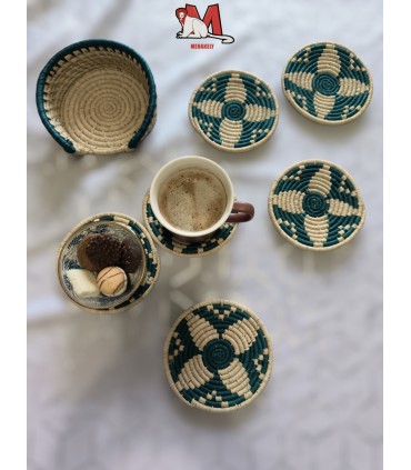 Sous-verres “Éclats de Nature” avec support