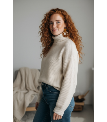 Boucle d'oreille en corne recyclée