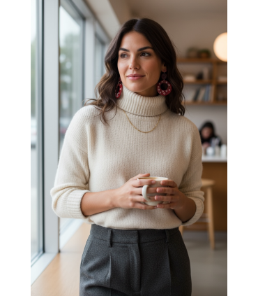 Boucle d'oreille en corne recyclée
