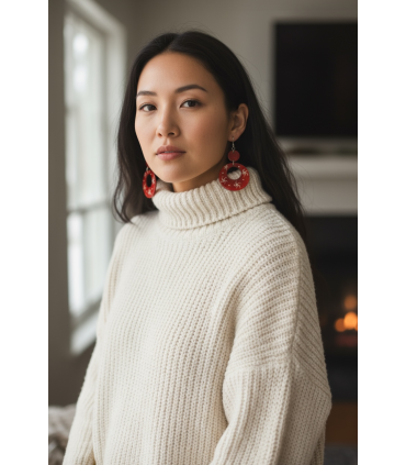 Boucle d'oreille en corne recyclée