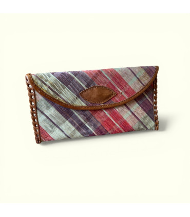 pochette fine cuir rose