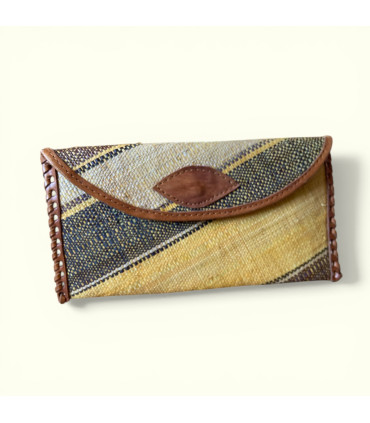 pochette fine cuir jaune