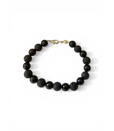 Onyx de Madagascar et Pierre de lave