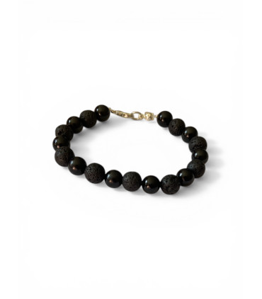 Onyx de Madagascar et Pierre de lave