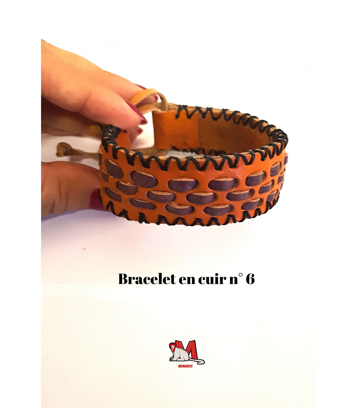 Bracelet double tours en cuir rond tressé fermoir boule 🇫🇷 - Les Cuirs  Nomades | Artisans Maroquiniers